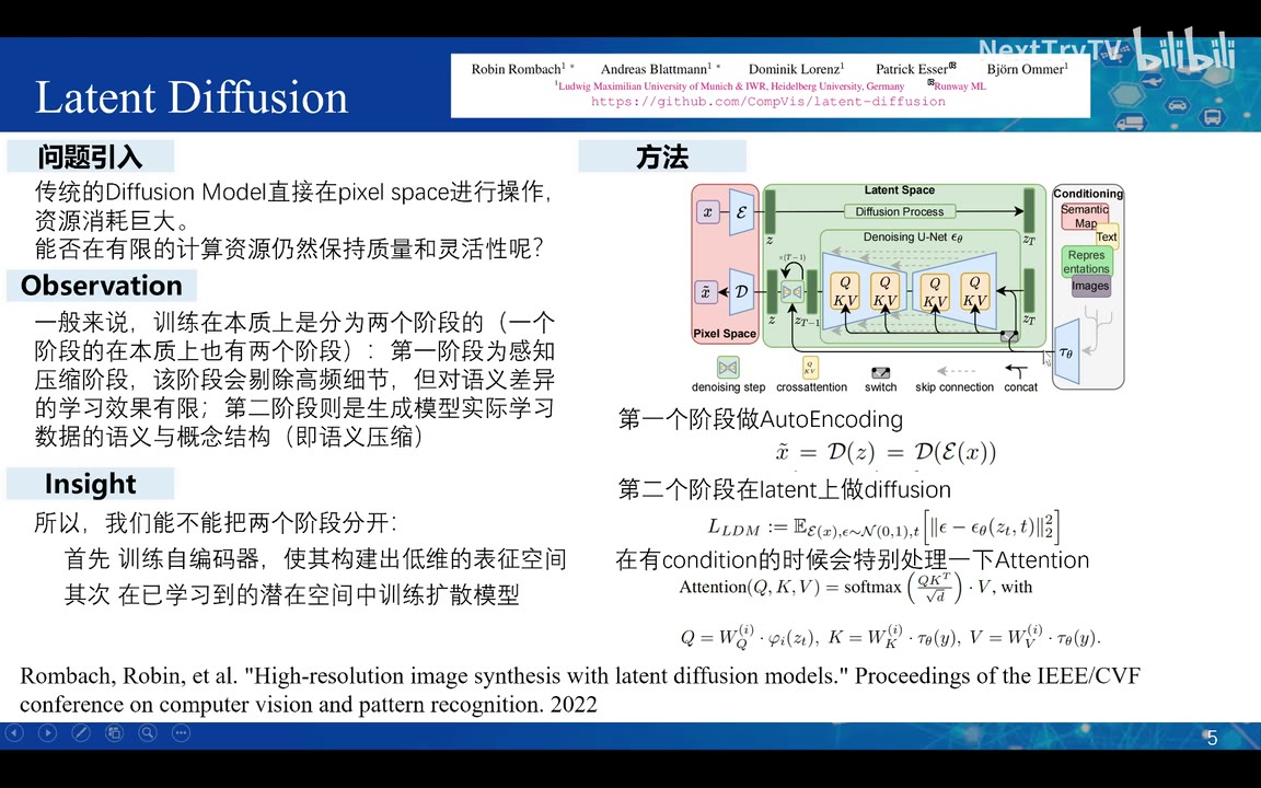 Latent Diffusion 的自编码与潜空间扩散两阶段结构