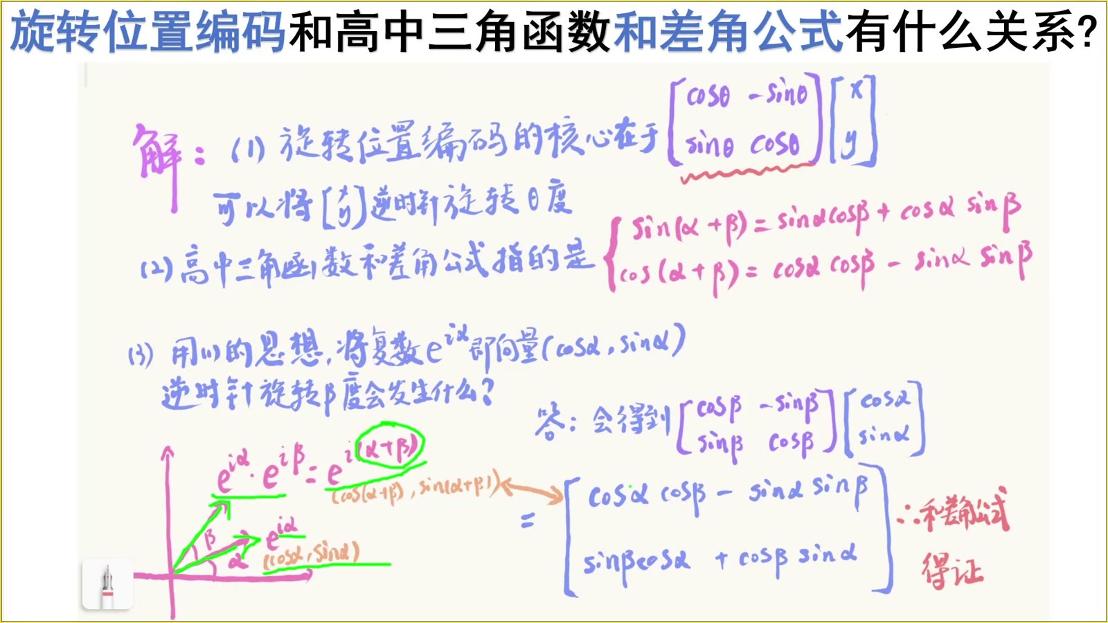 单位复数乘法对应两次旋转