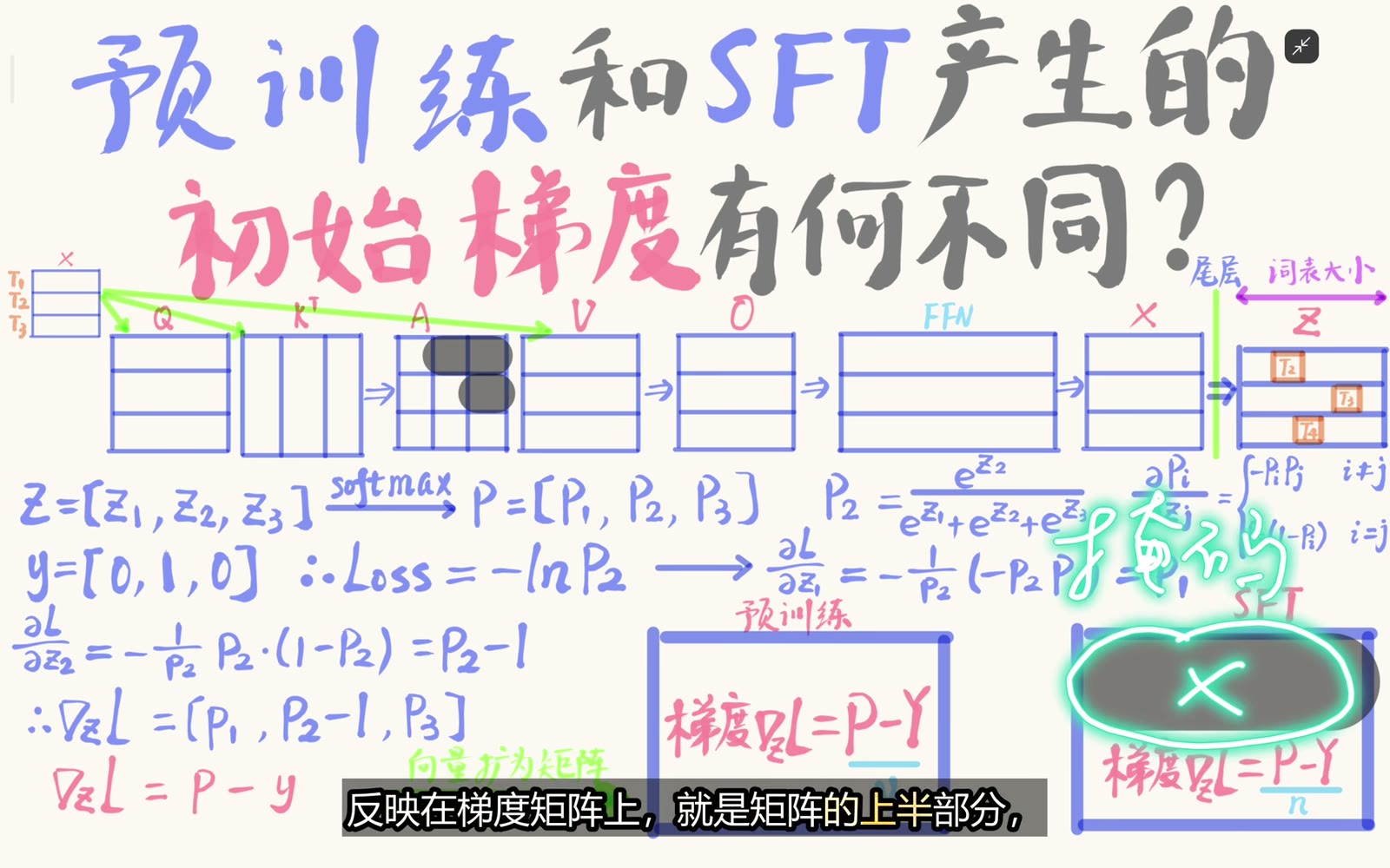SFT 响应掩码令提示位置 logits 的直接梯度为零