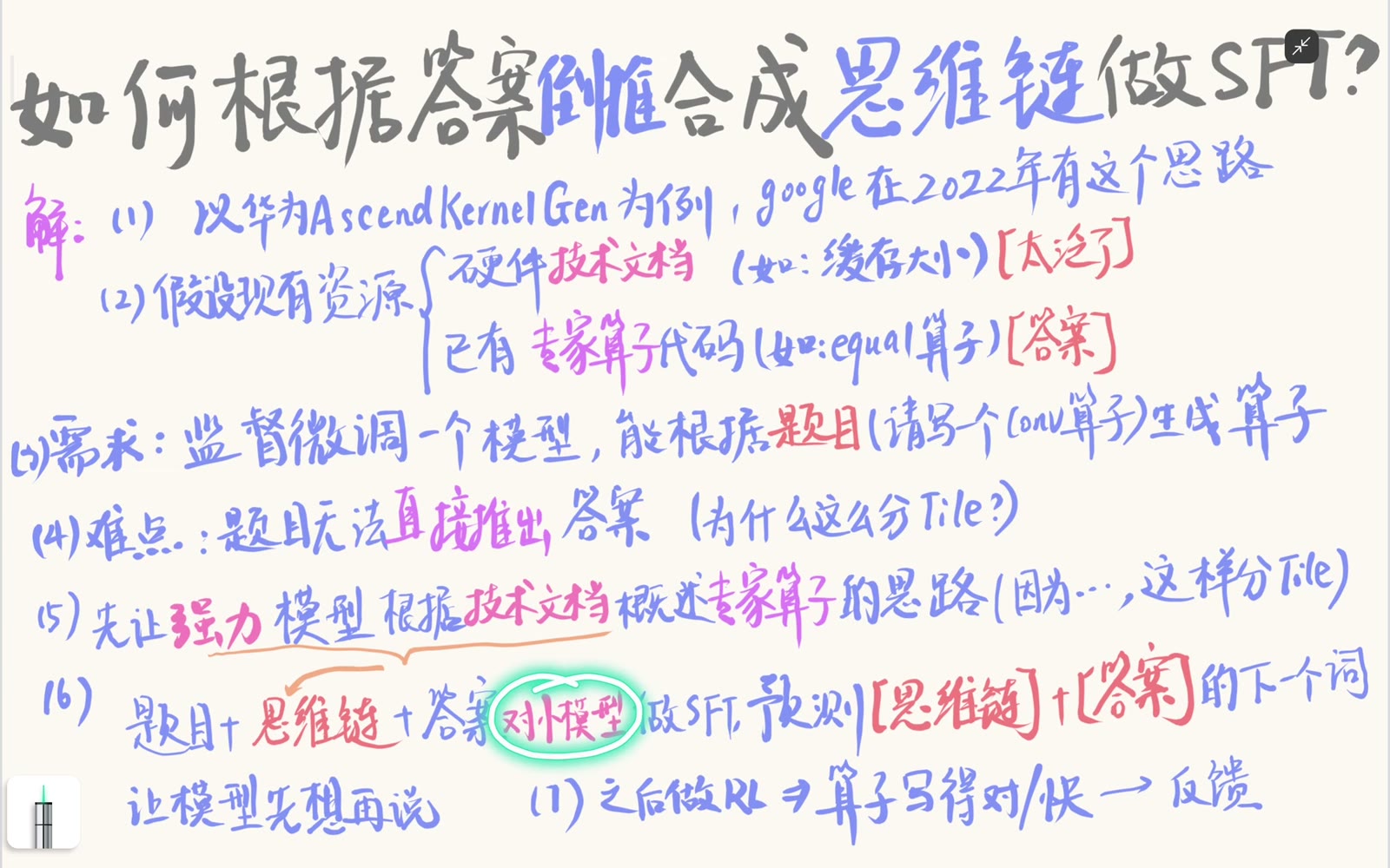 问题、合成理由和专家答案共同构成 student 的 SFT 样本