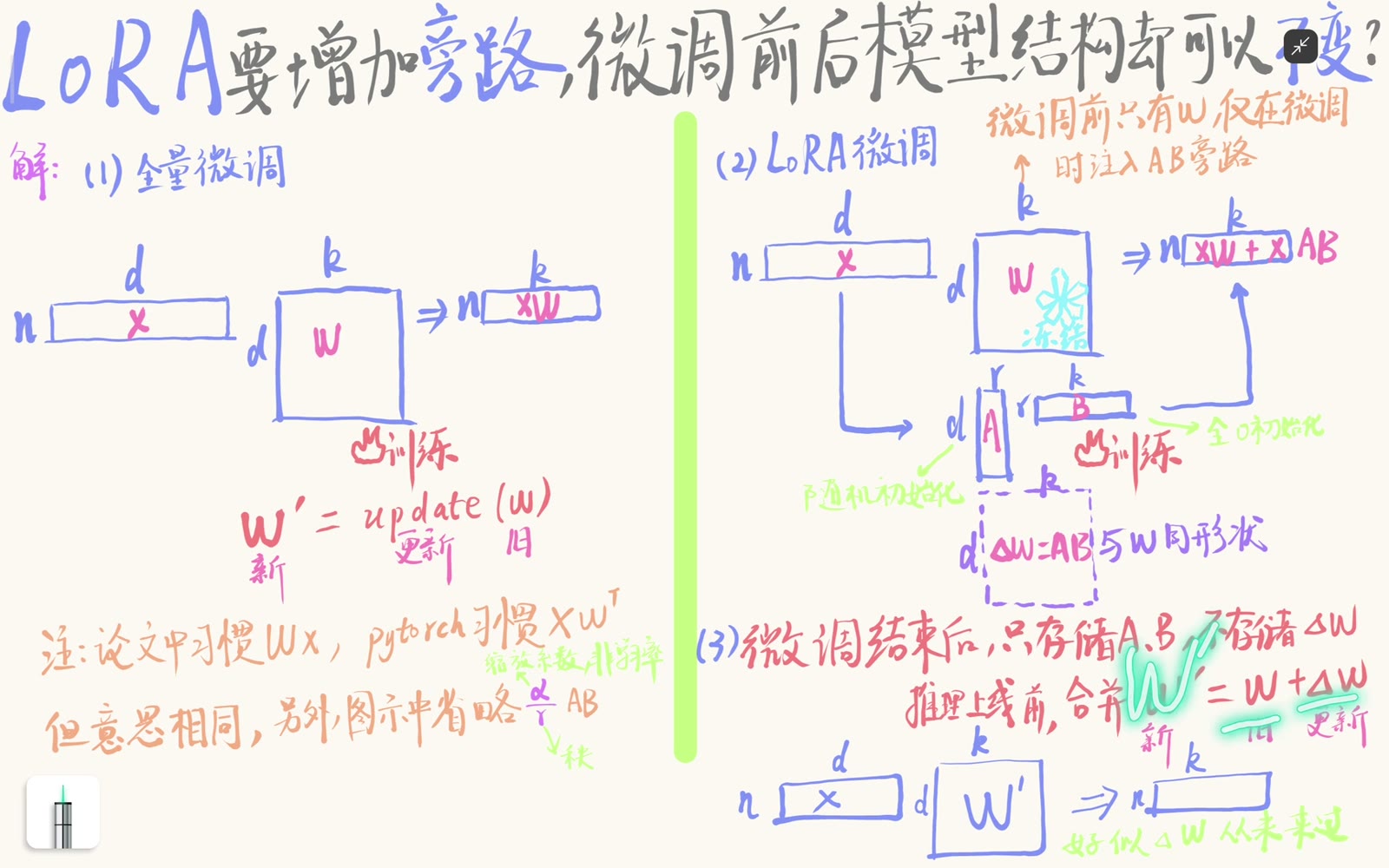 常见 LoRA checkpoint 保存低秩因子与配置