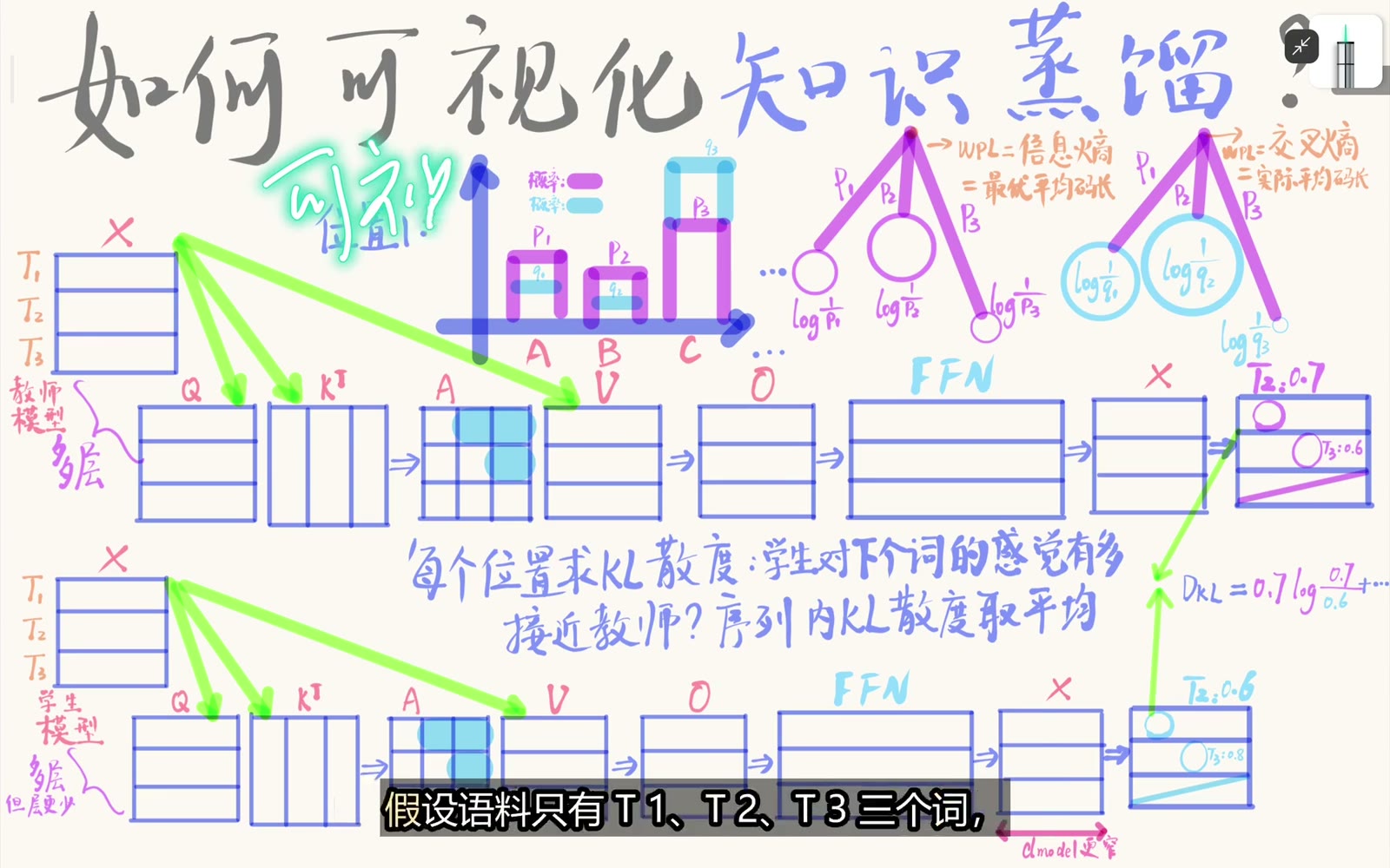 教师与学生从同一序列产生逐位置分布并计算 KL