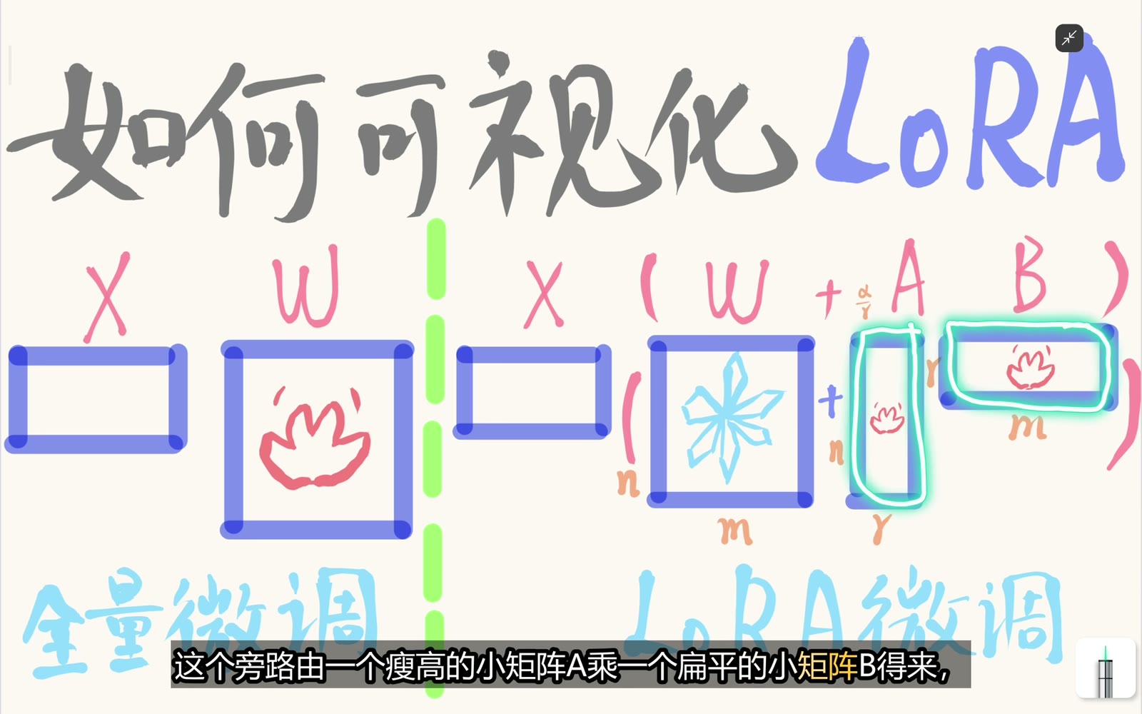 瘦高 A 与扁平 B 经 rank 维相乘