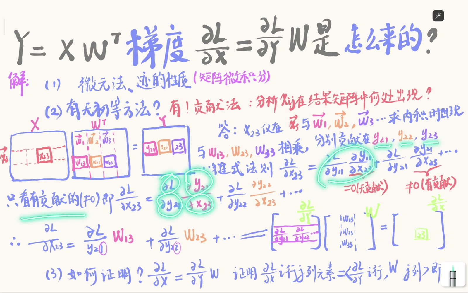 x23 的输入梯度只累加非零链式项