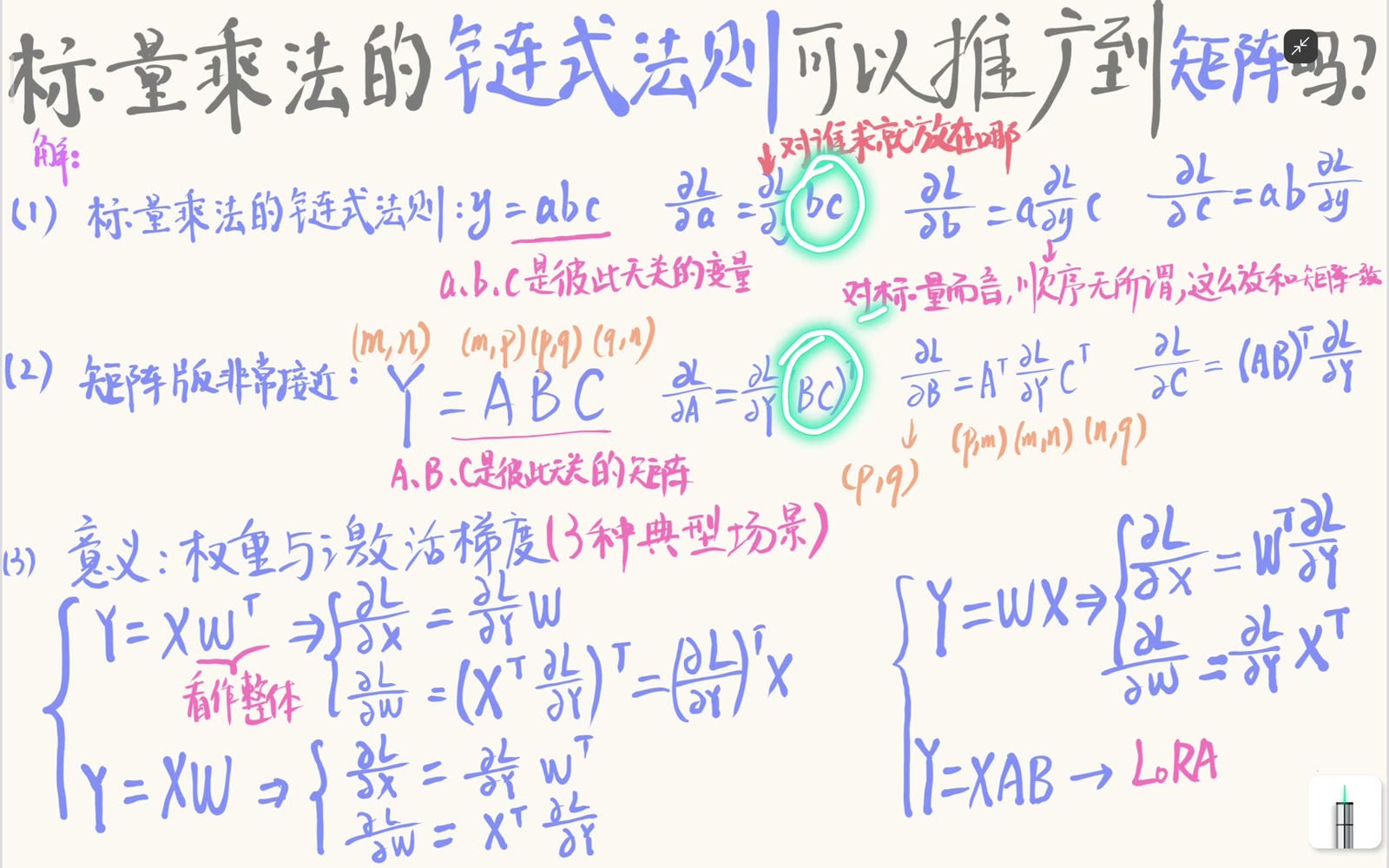 对矩阵乘积整体转置时因子顺序必须反转