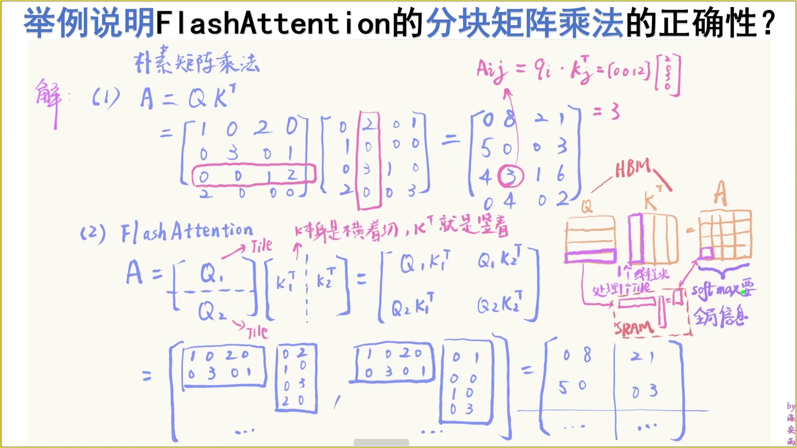 GPU tile 搬运与在线 softmax 的全局信息需求