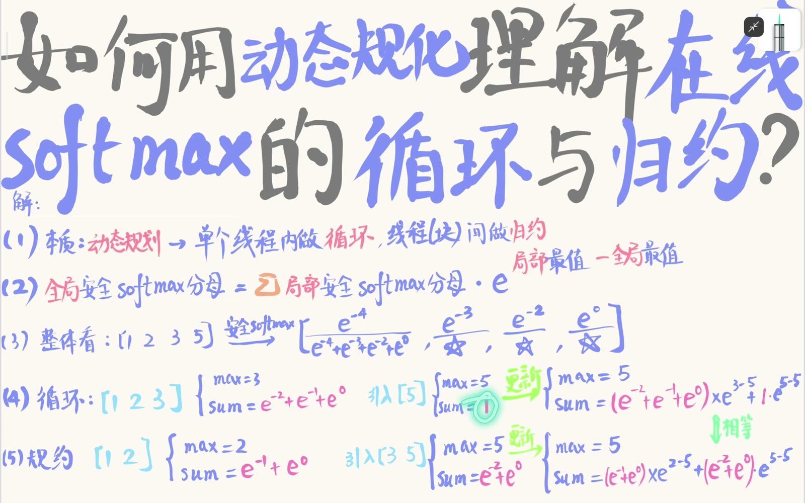 单元素 5 的局部最大值为 5、分母为 1