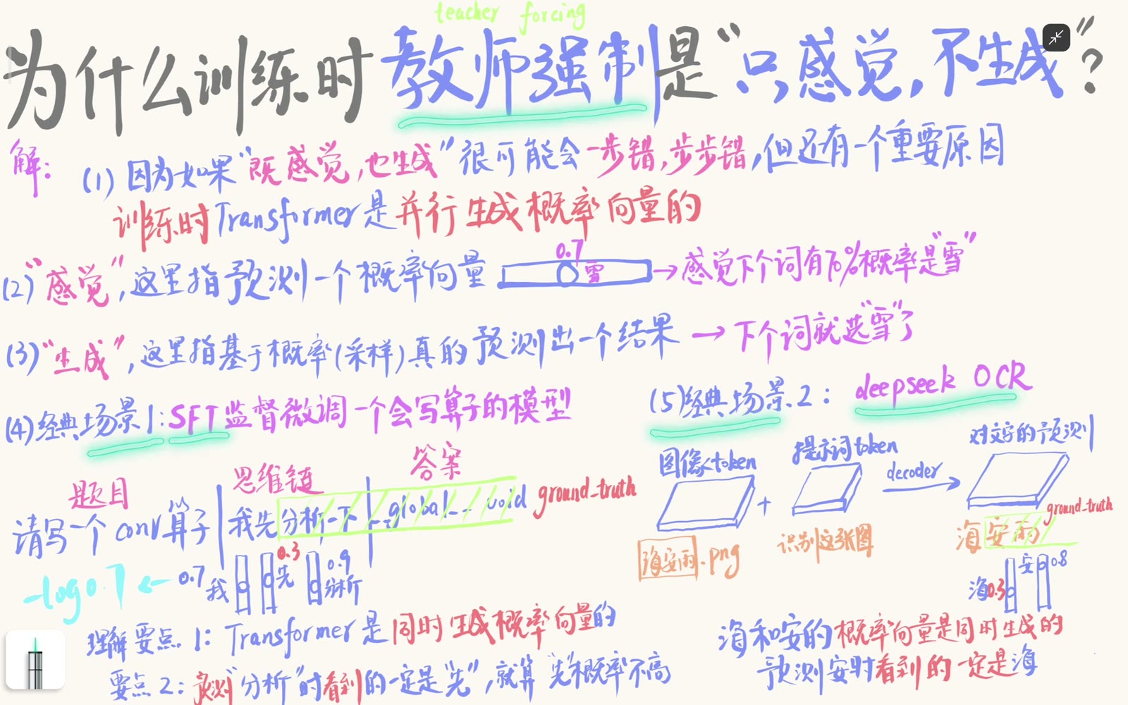 因果掩码下，一次前向可并行计算所有目标位置的 logits