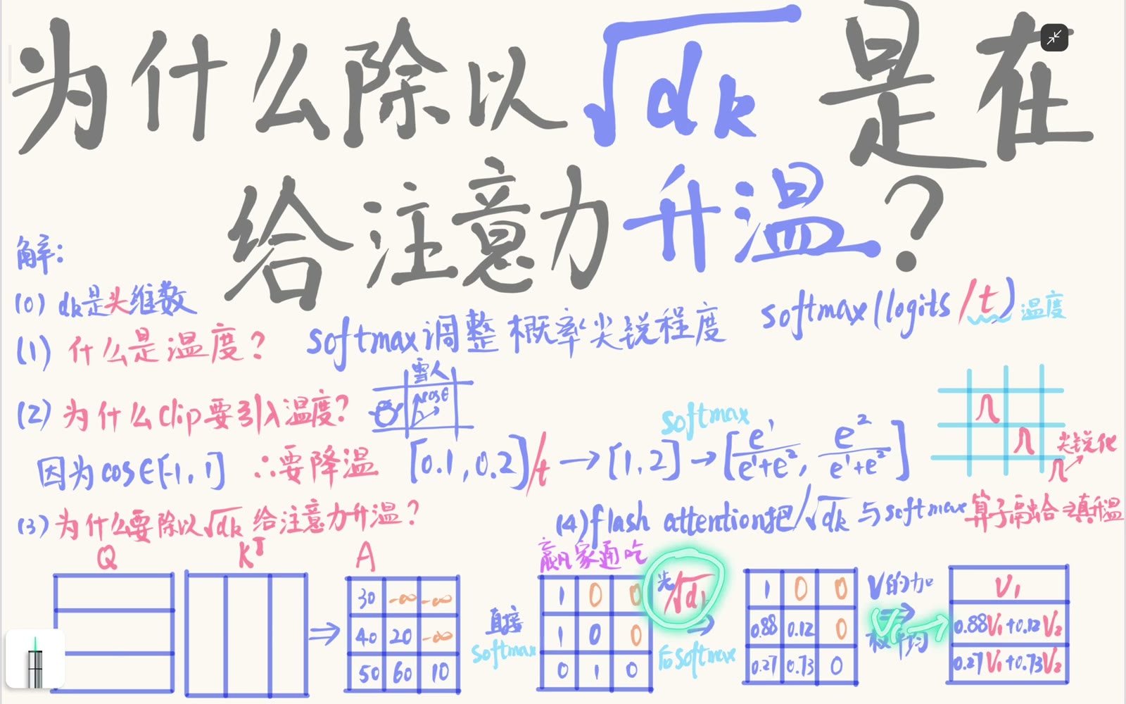 除以根号 d_k 让注意力权重更平缓