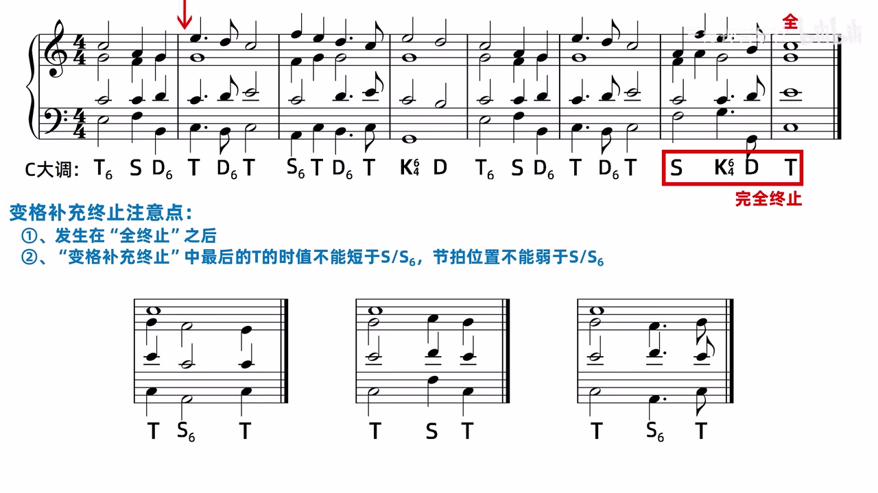 最终 T 更短、更弱或两者兼有的三个错误谱例