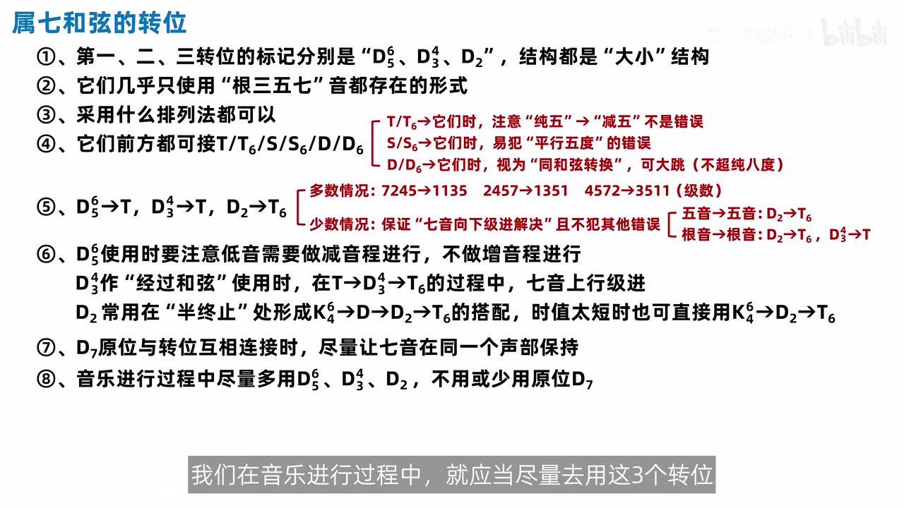 属七转位八个要点总览