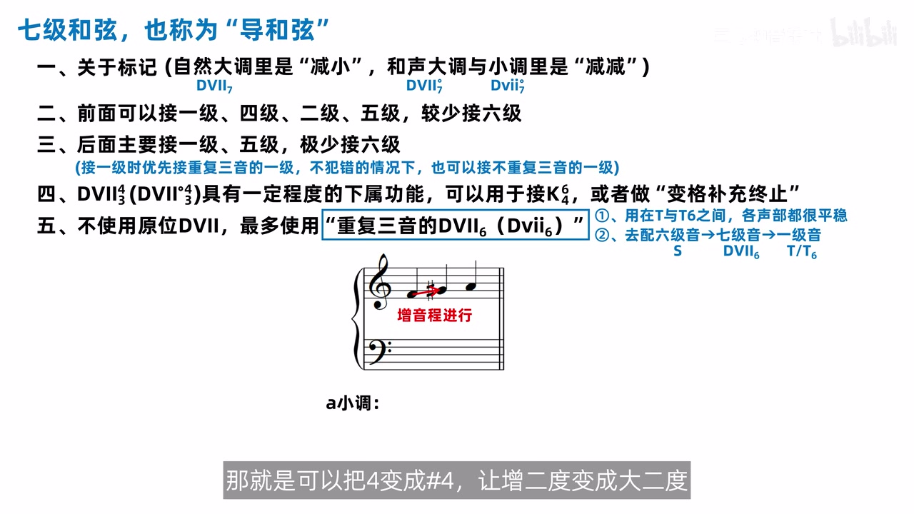 A小调六至七至一级旋律中将六级升高以避免增二度