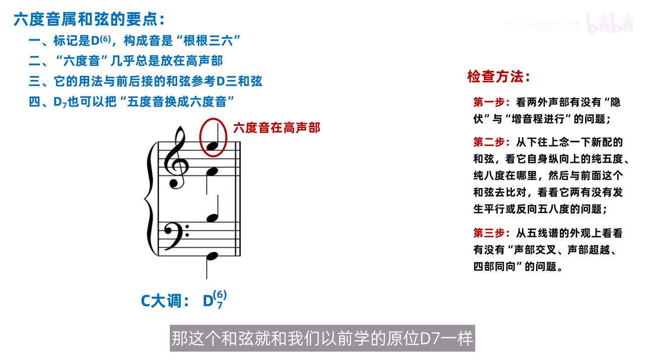 属七和弦省略五音并加入高声部六度音