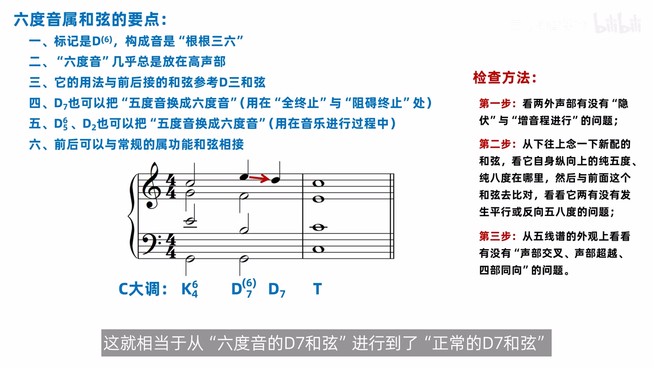 加六属七先转成普通属七再解决到主和弦