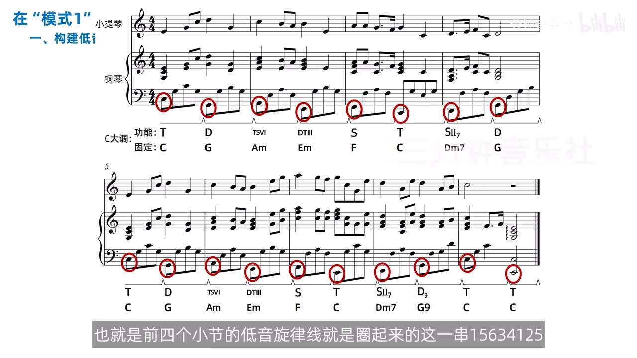 前四小节隐藏低音旋律