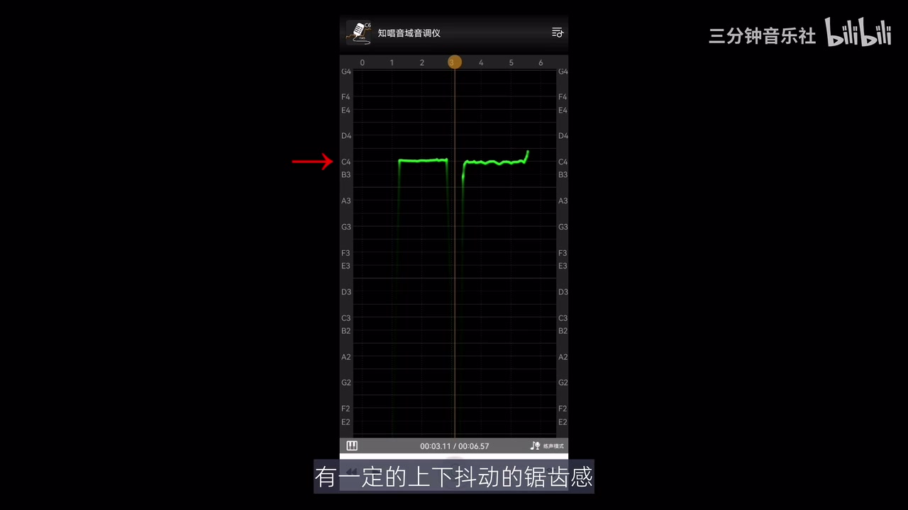 目标琴音和同八度人声的音高轨迹对照