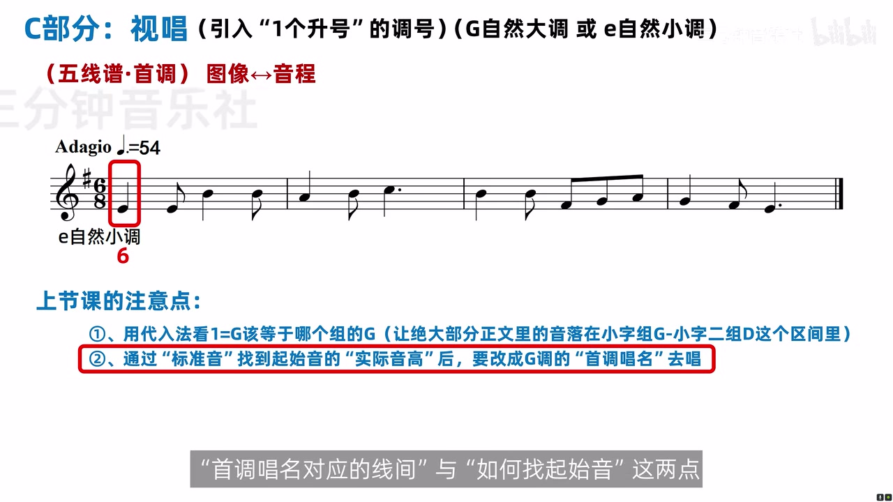 e 自然小调仍以第二线 G 为 do
