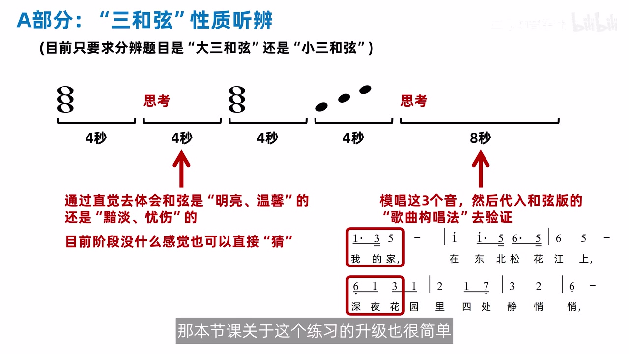 三和弦性质听辨的升级流程
