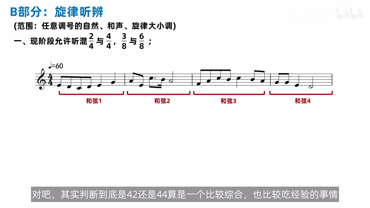 利用四拍一次的和声更换细分拍号