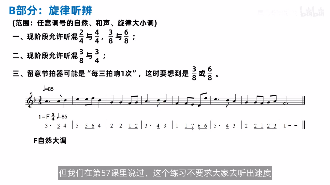 F 自然大调旋律与拍号复盘